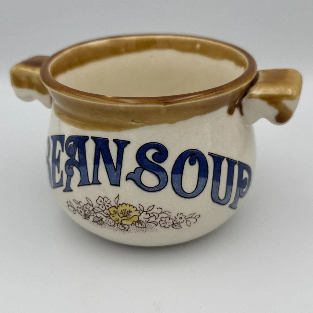 Vintage Set Of 4 1980s Soup Kettle Bowl Crocks Made in Japan 2 Handled